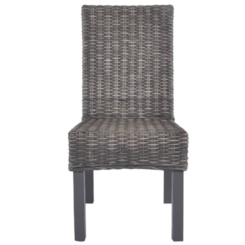 Swen Studio -  Dining Chairs 6 pcs Brown Kubu Rattan and Mango Wood (3x246655)